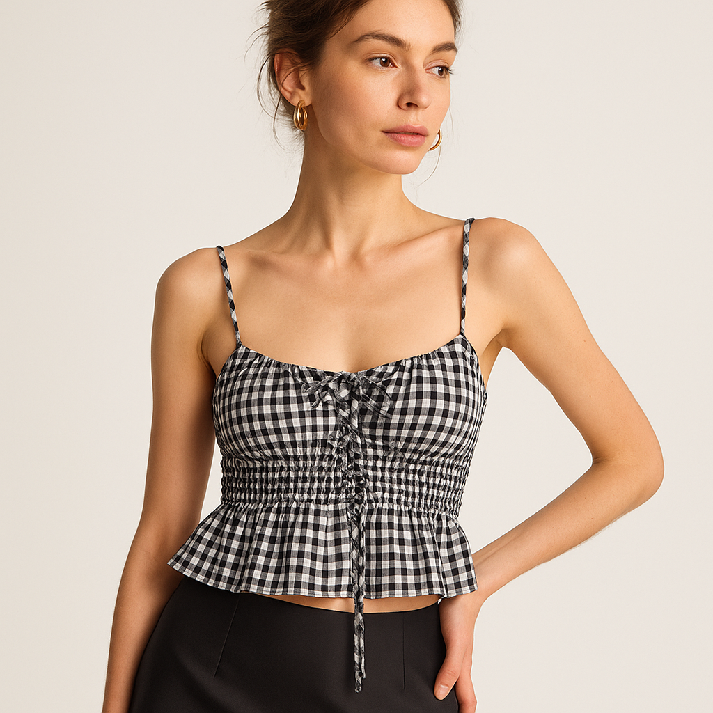 Top Vichy à Bretelles et Fronces