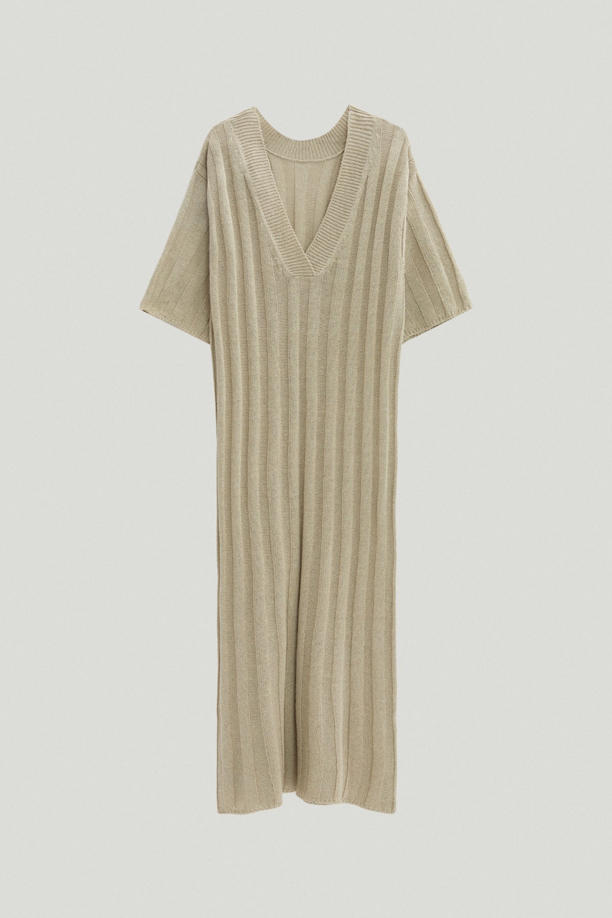 Robe En Maille | Coton Léger | Col V Décontracté | Parfaite Pour L’Été Et Les Vacances