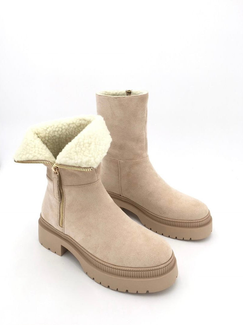 Bottes Fourrées Femme | Suédine Douce Et Intérieur Effet Mouton | Parfaites Pour L’Hiver
