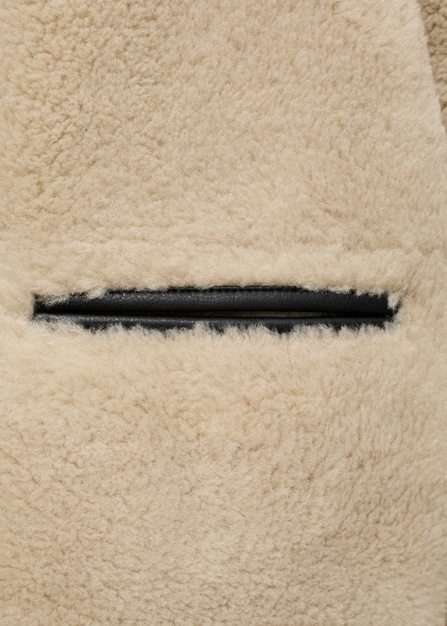 Manteau Effet Mouton Contrasté