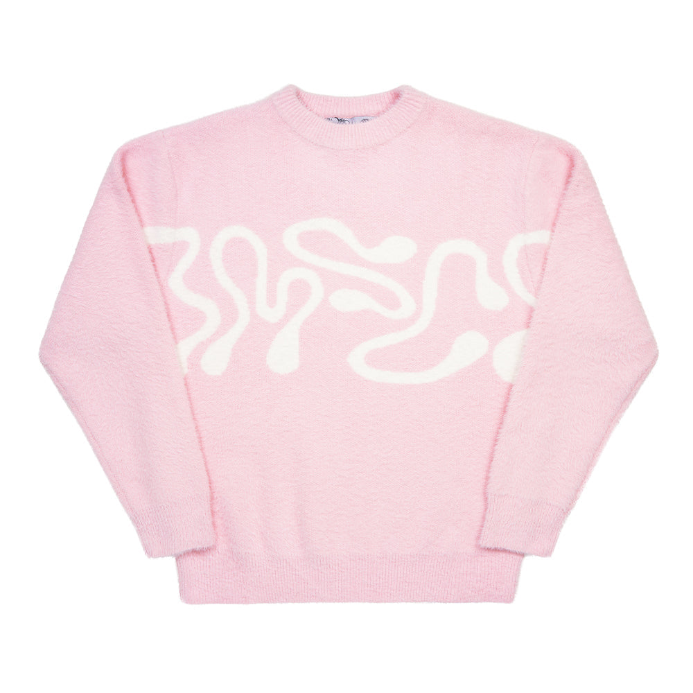 Pull Femme | Rose Pastel | Coton & Laine Synthétique | Motif Abstrait Confortable