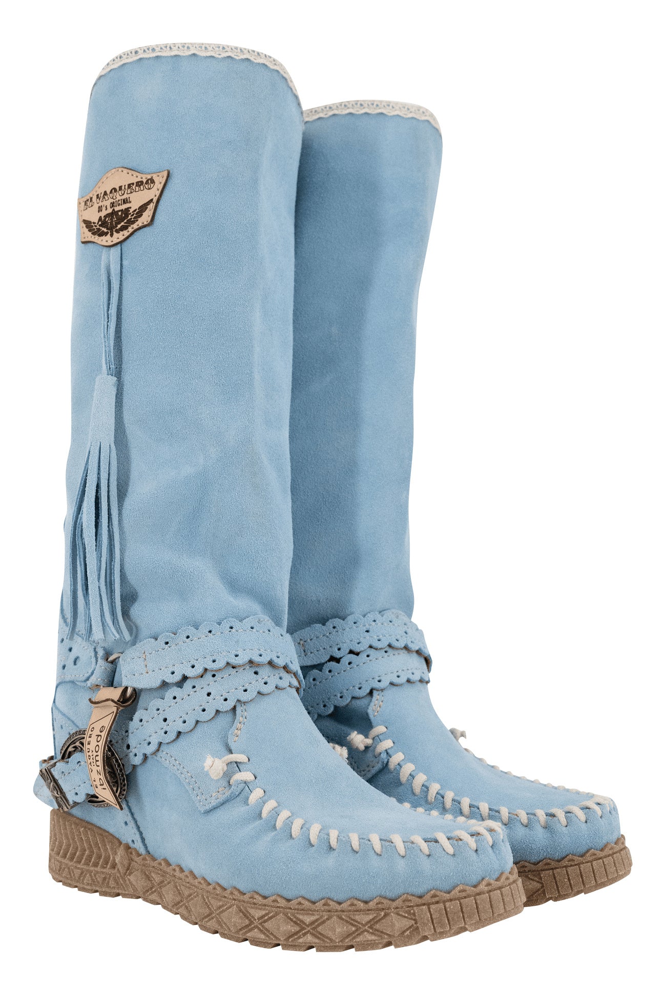 Bottes Femme | Mocassin Bohème Bleu | Parfaites pour Printemps, Festival ou Tenue Décontractée Tendance