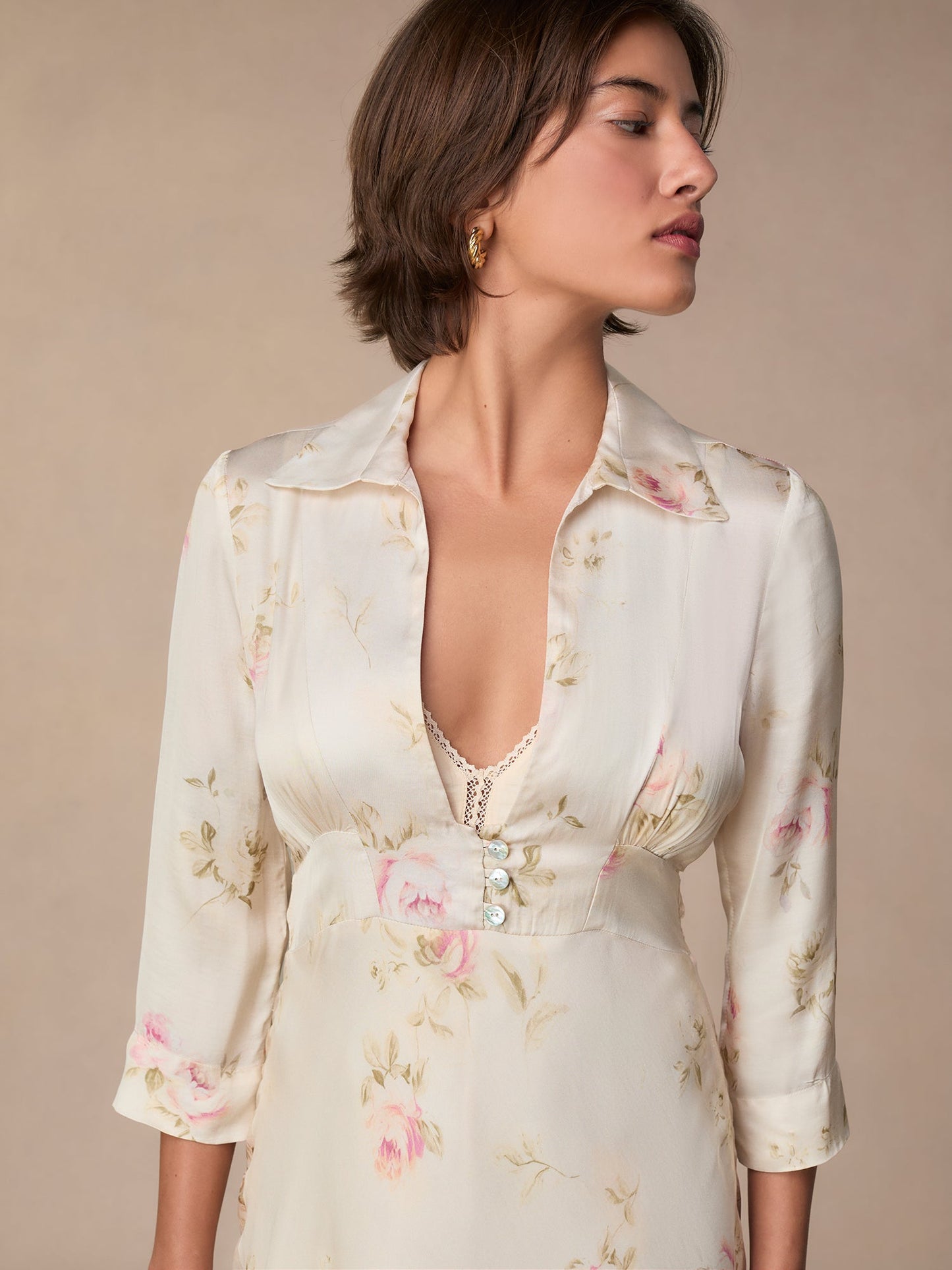 Robe Longue Fleurie Ecrue | Romantique & Fluide | Mariages & Soirées D’été | Viscose Légère