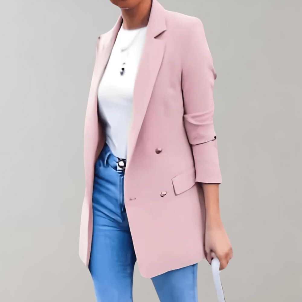 Blazer Femme | Long Et Élégant | Tissu En Polyester Pour Look Chic Et Moderne