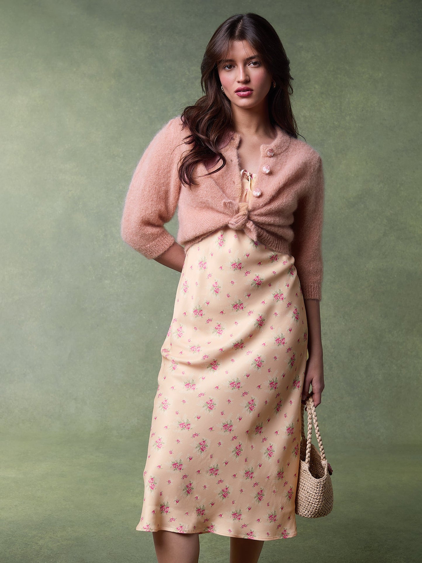 Robe Midi Satinée A Pois | Douce & Romantique | Été & Occasions Spéciales | Tissu Fluide