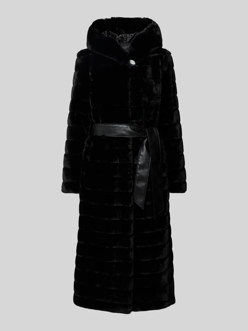 Veste Femme | Longue En Fausse Fourrure | Ceinturée Et Élégante Pour L’Hiver