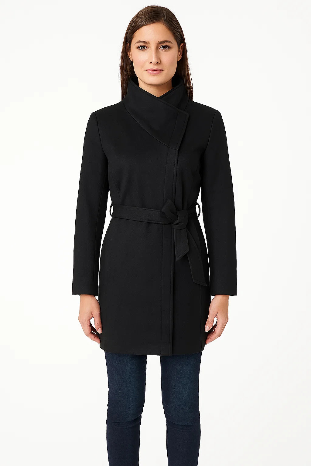 Manteau Femme | Ceinturé & Col Montant | Élégant Et Idéal Pour l’Hiver