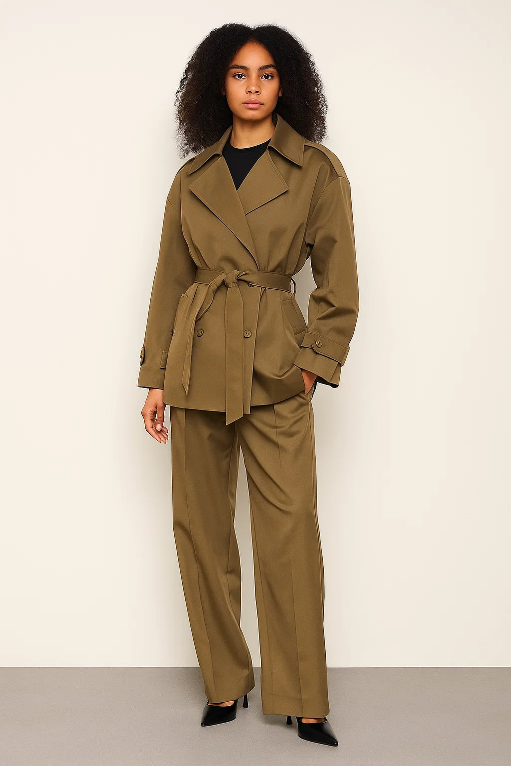 Trench Court | En Coton Stretch | Idéal Pour Le Bureau Ou Les Sorties En Ville