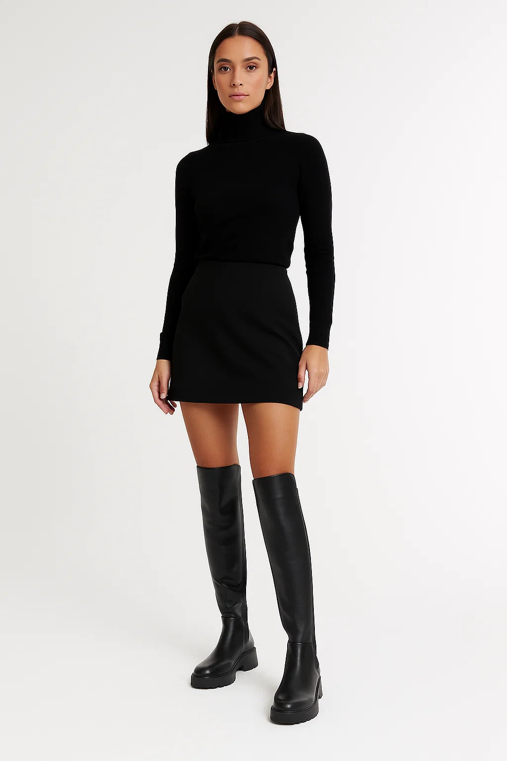 Bottes Hautes Femme | Cuir Lisse Et Panneau Stretch | Look Équestre Et Moderne Pour L’Hiver