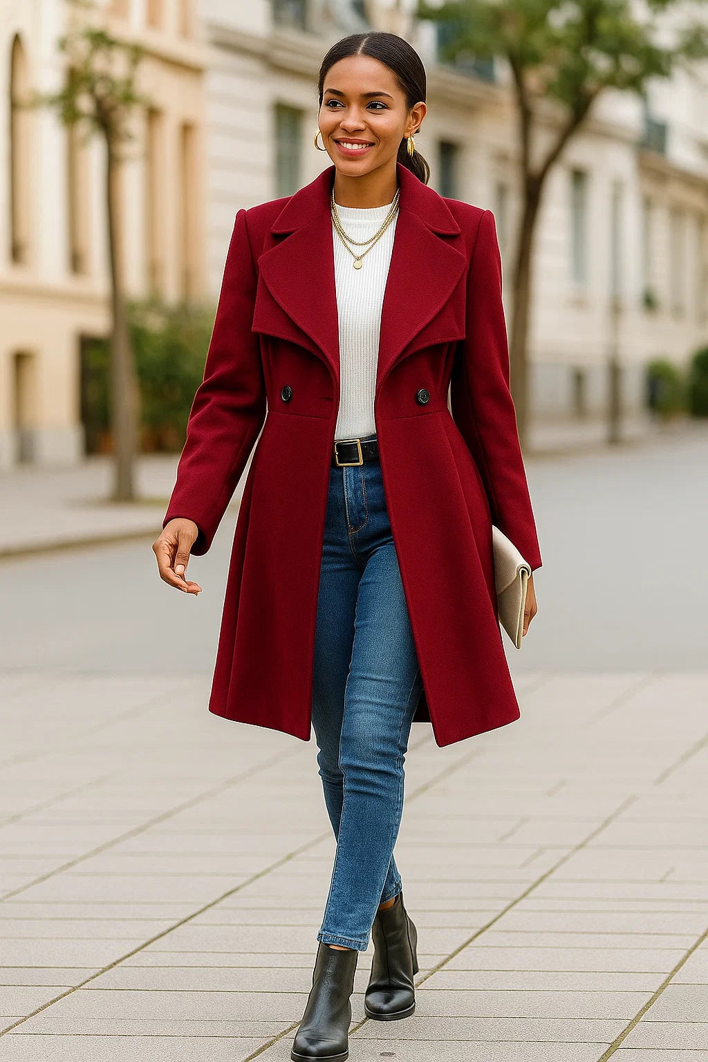 Manteau Court Femme | Laine | Moderne Et Élégant | Pour Le Quotidien En Hiver