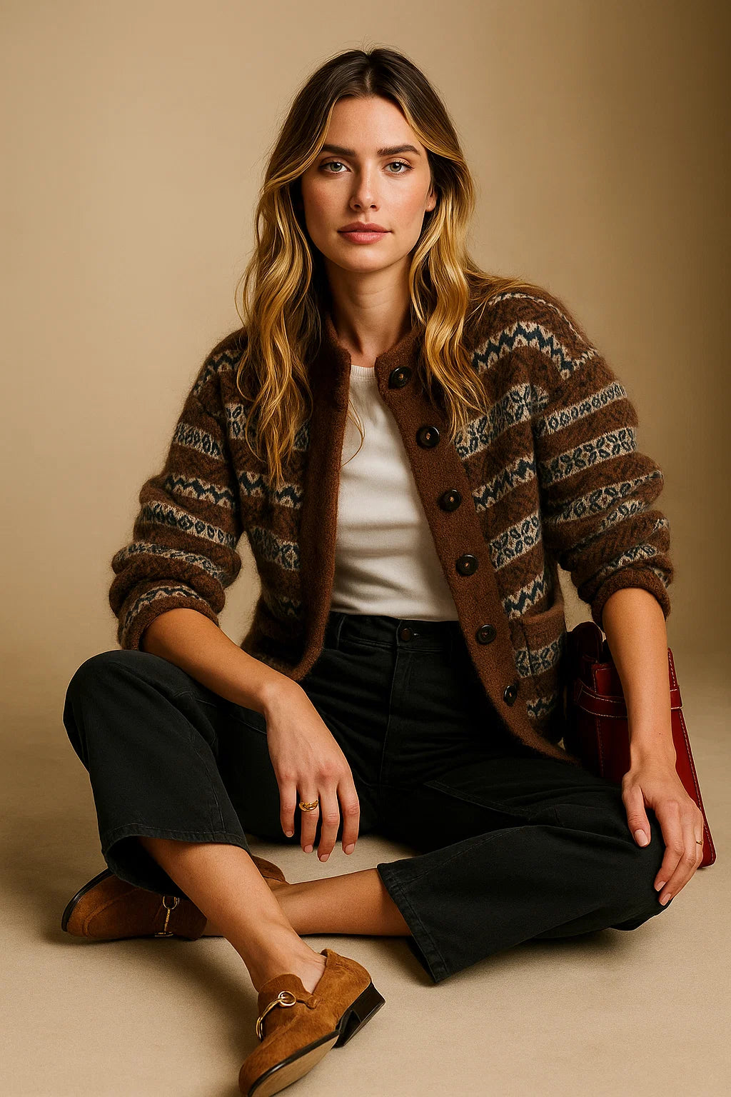 Veste Femme En Jacquard | Mohair, Laine Et Polyamide Recyclé | Parfaite Pour L’Automne