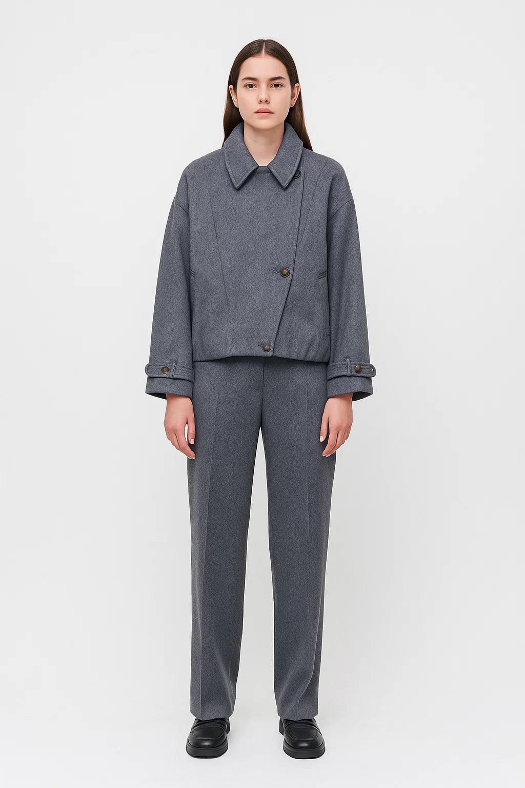 Veste Courte En Laine Mélangée