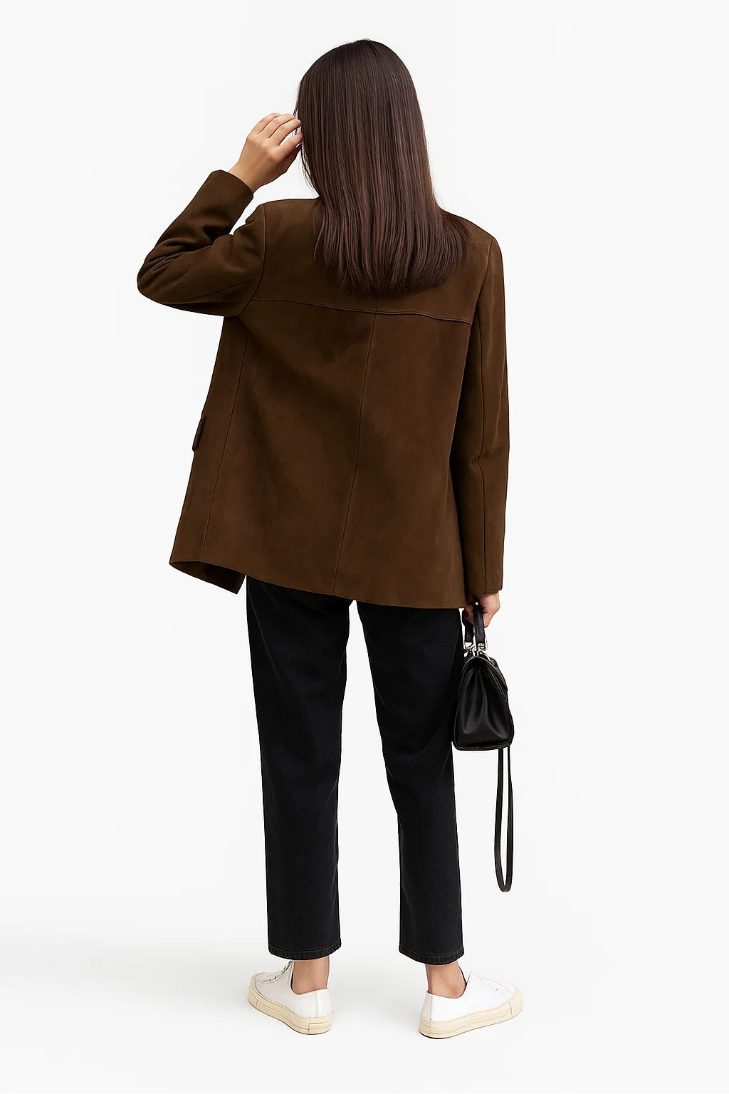 Blazer Droit Effet Suédé