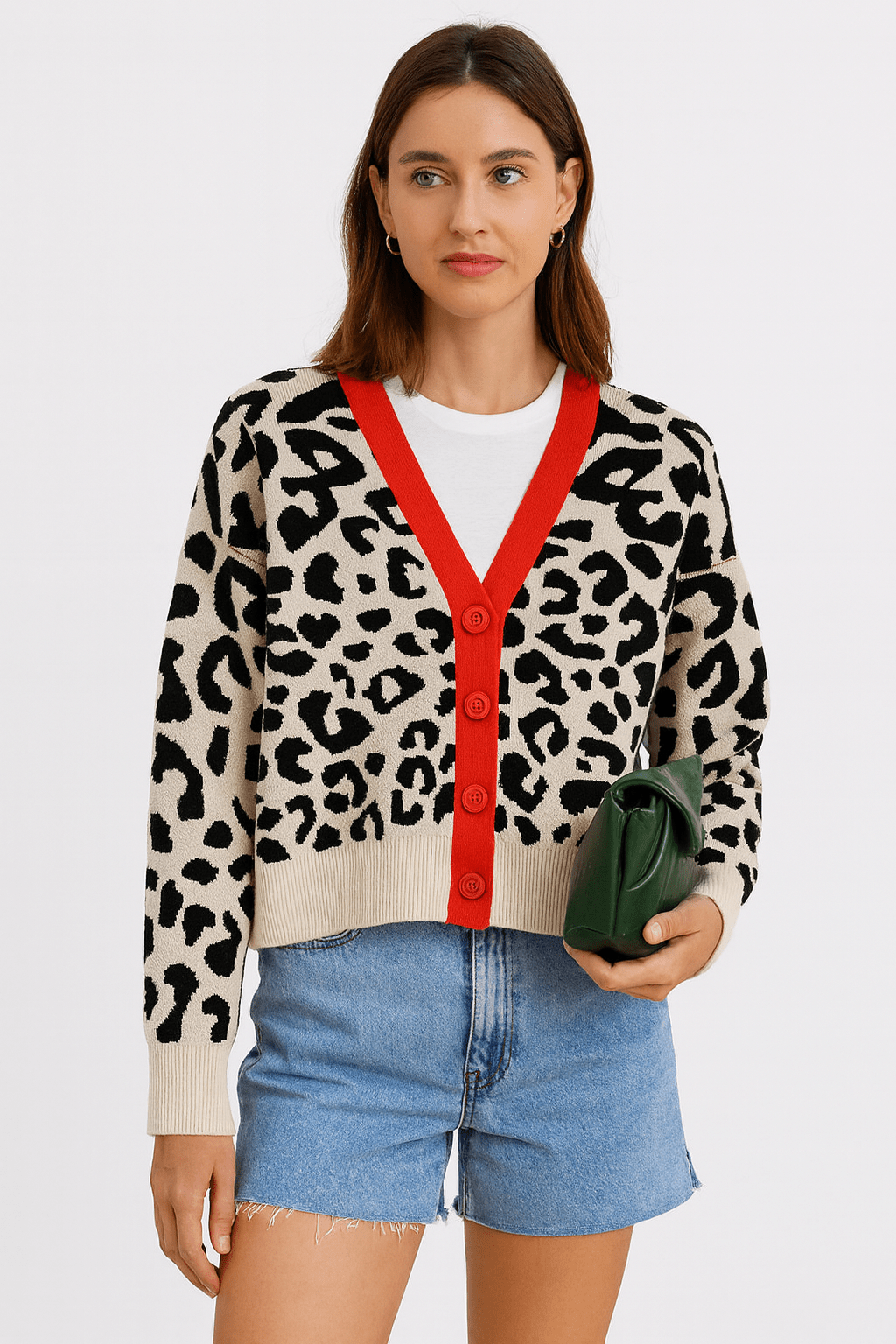 Cardigan Femme | Imprimé Léopard Tendance | Court Et Boutonné Pour Look Audacieux