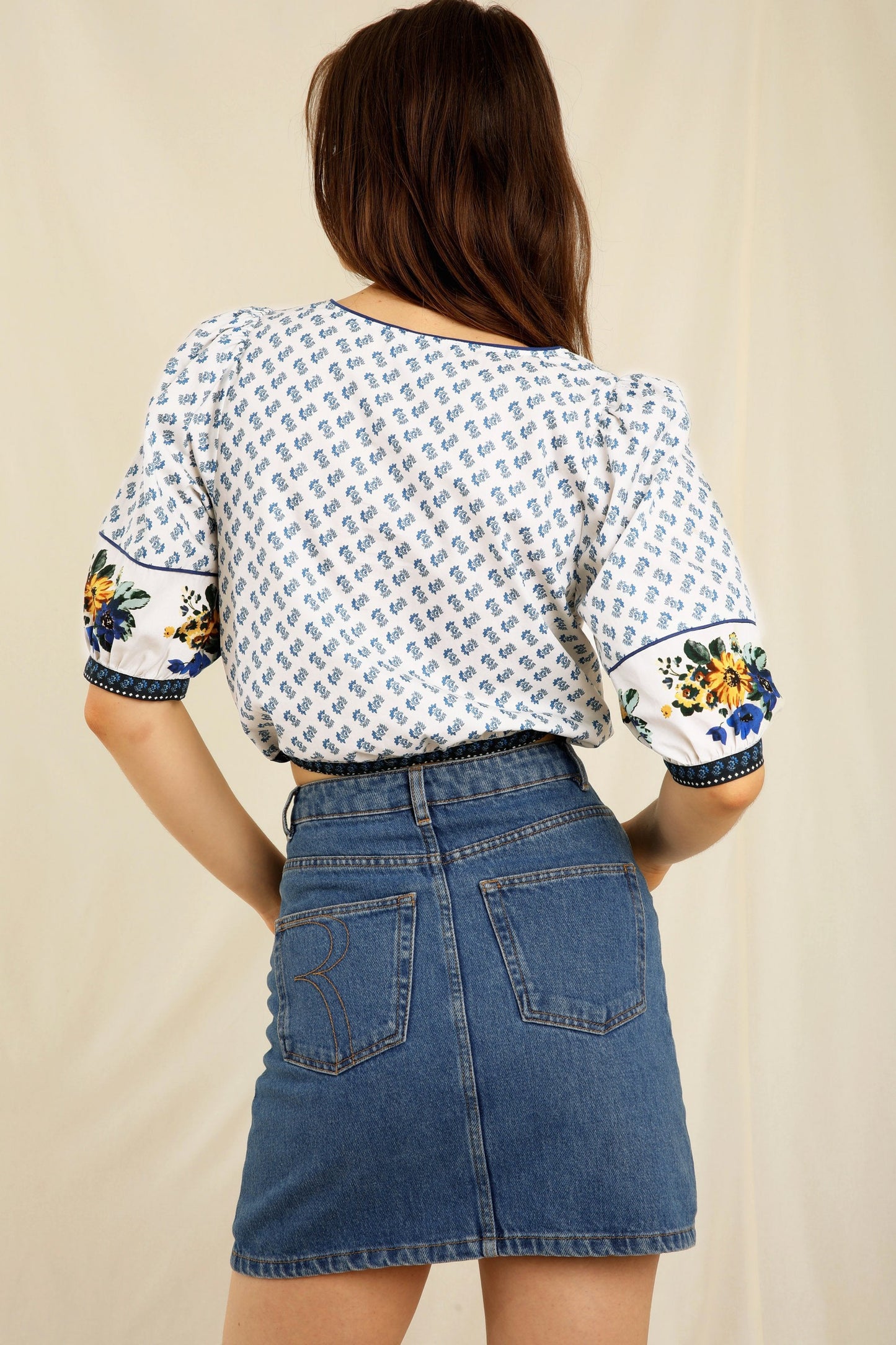 Blouse Courte | Encolure Carrée Et Broderie | Bohème Et Légère | Idéale Pour L’Été Et Les Sorties Décontractées