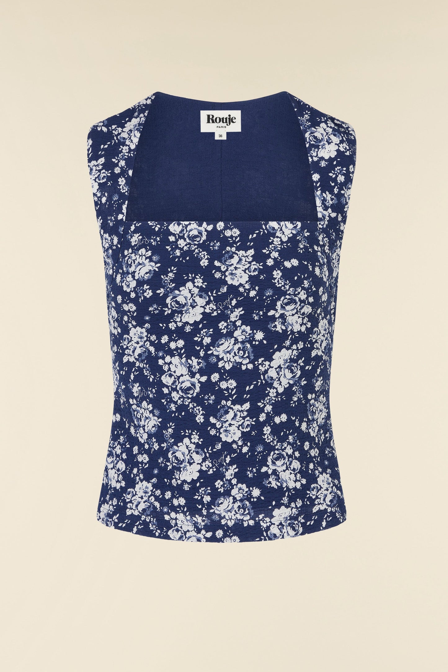 Top Floral | Encolure Carrée Et Ajusté | Romantique Et Léger | Idéal Pour L’Été Et Les Sorties