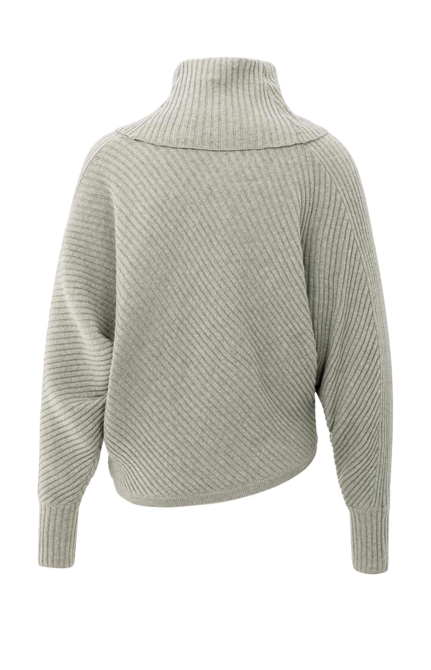 Pull Col Asymétrique en Maille Côtelée