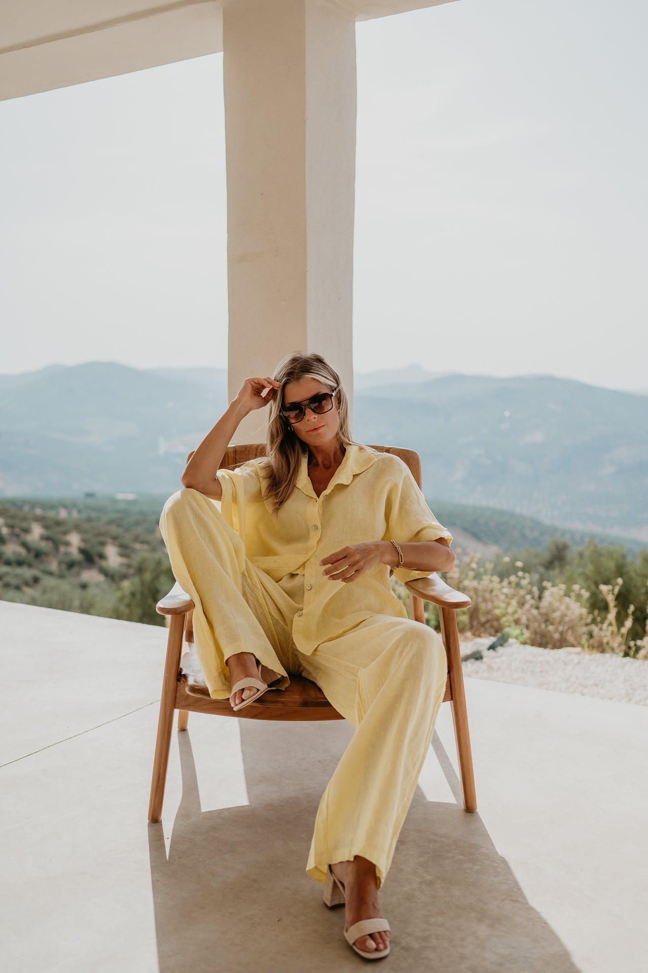 Ensemble En Lin Femme | Chemise Et Pantalon Fluide | Léger Et Respirant | Idéal Pour L’Été Et Les Vacances