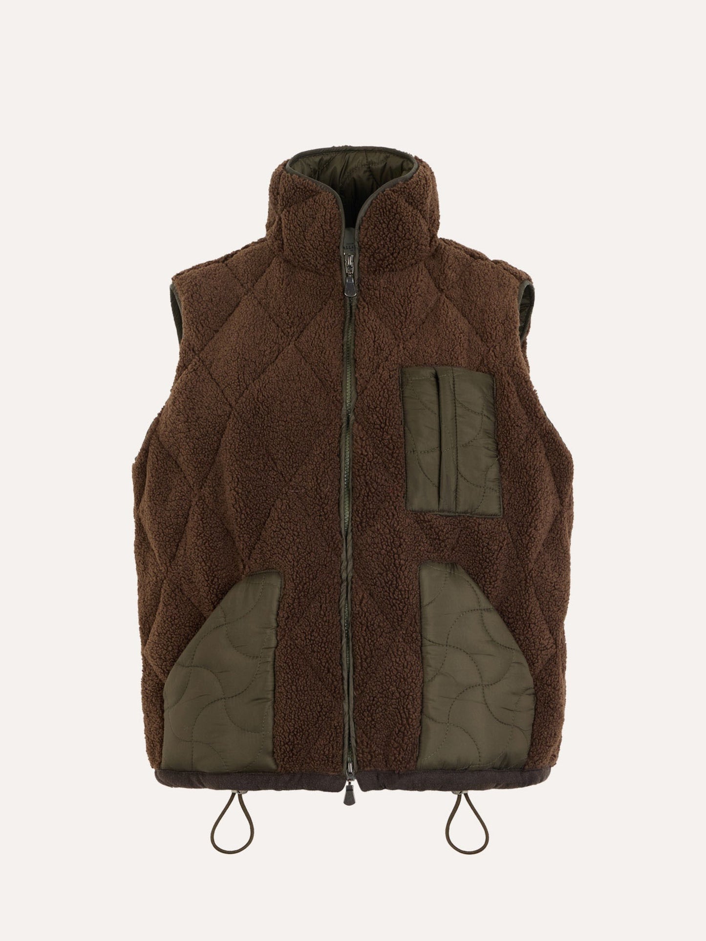 Gilet Matelassé en Polaire Effet Fourrure