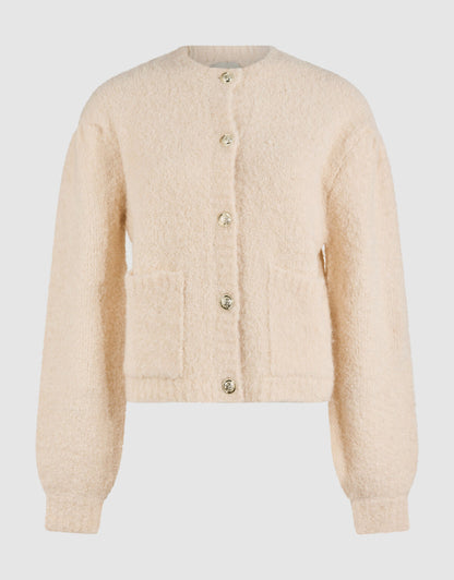 Cardigan Effet Bouclette Avec Poches