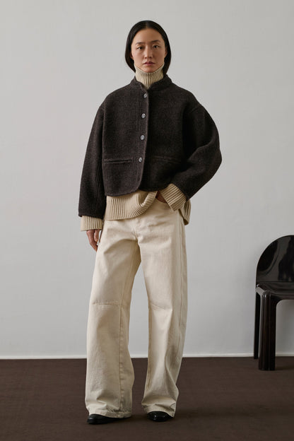 Veste Femme | Laine Vierge | Chaude, Courte Et Minimaliste Pour L’Hiver