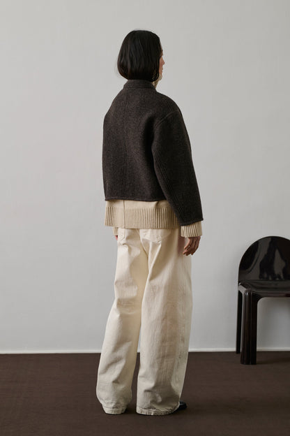 Veste Femme | Laine Vierge | Chaude, Courte Et Minimaliste Pour L’Hiver