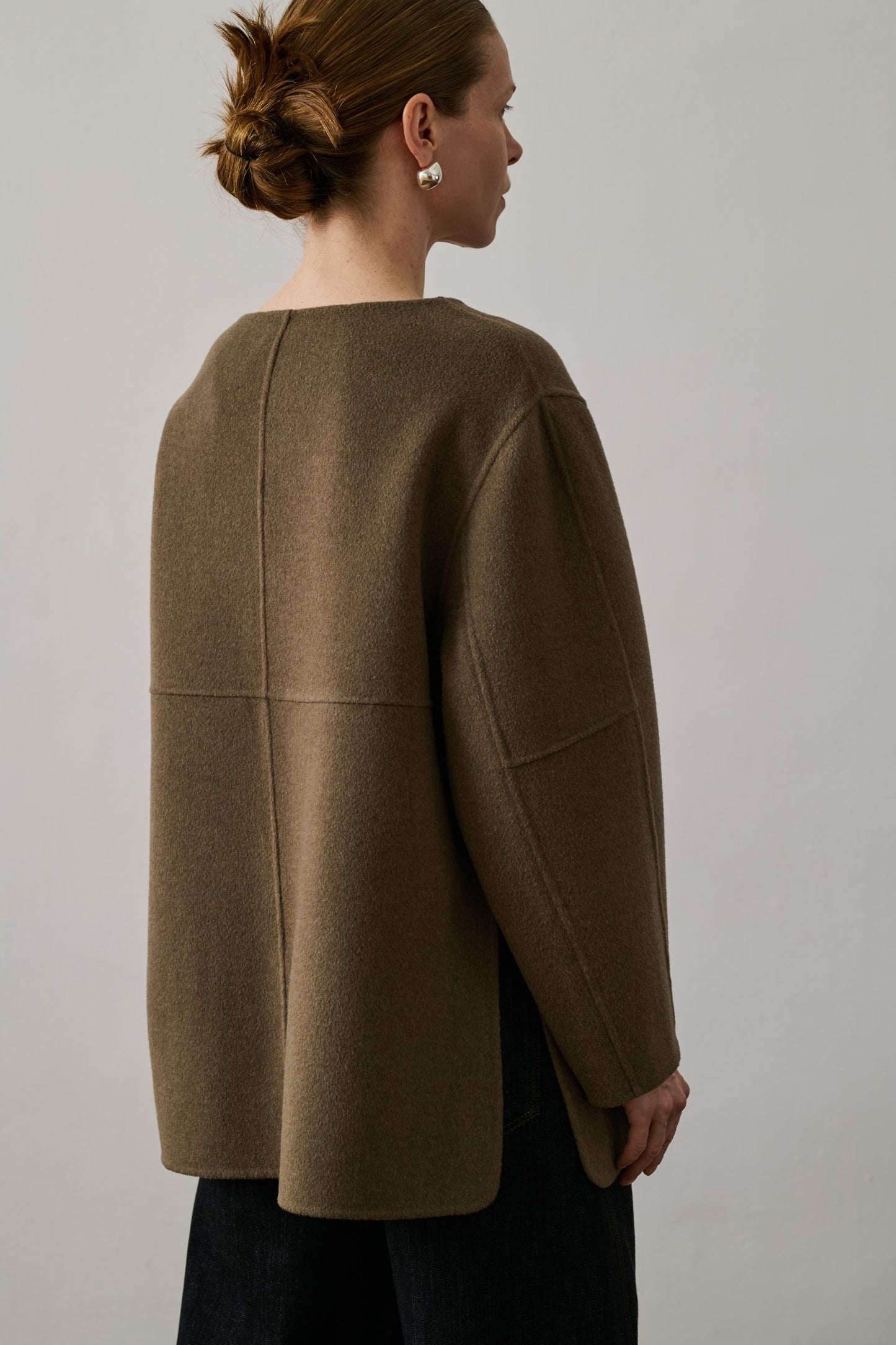 Pull Femme | Coupe Longue Et Droite | En Laine Mélangée Chaude Et Structurée