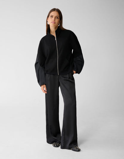 Veste Zippée à Manches Contrastées