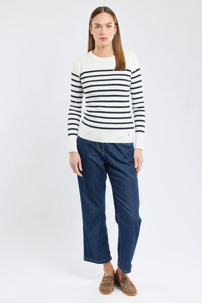 Sweater Femme | Coton | Style Marinière | Confort Et Élégance Quotidienne