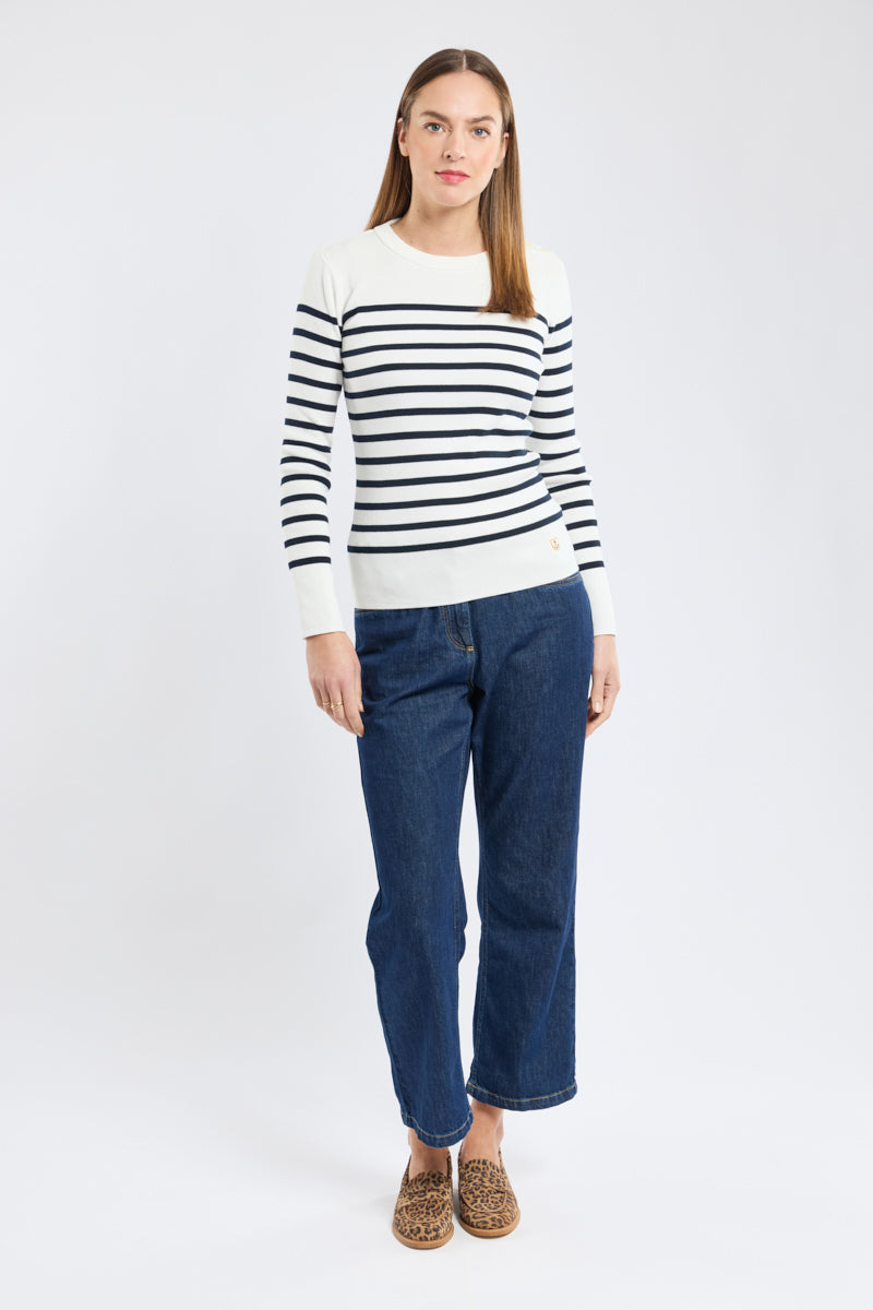 Sweater Femme | Coton | Style Marinière | Confort Et Élégance Quotidienne
