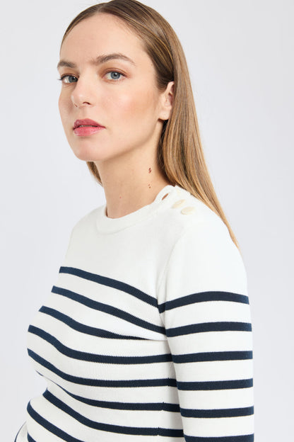 Sweater Femme | Coton | Style Marinière | Confort Et Élégance Quotidienne