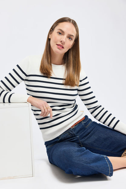 Sweater Femme | Coton | Style Marinière | Confort Et Élégance Quotidienne
