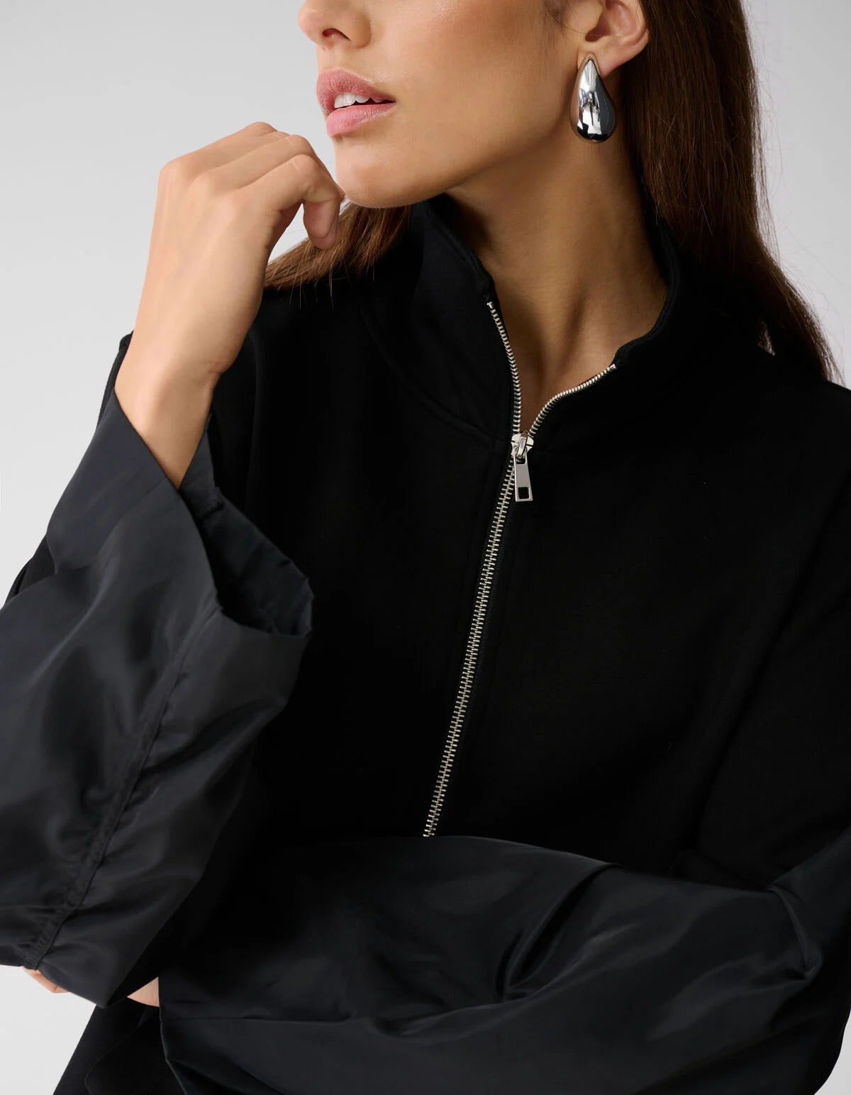 Veste Zippée à Manches Contrastées