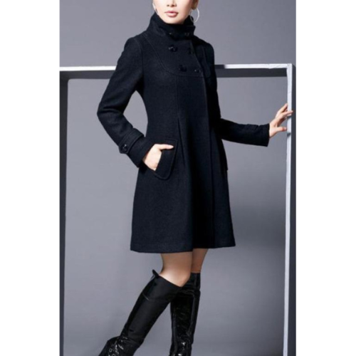 Manteau Femme | Laine Mélangée Haut De Gamme | Évasé, Chaud Et Élégant Pour L’Hiver