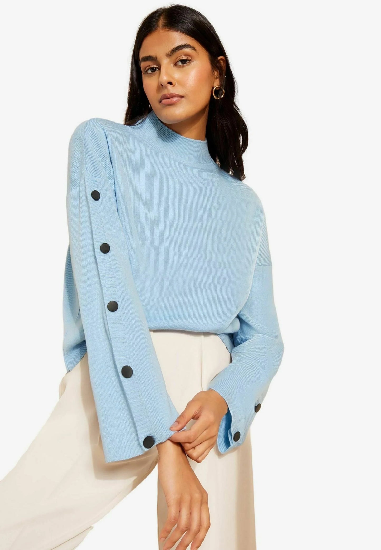 Pull Col Montant à Boutons