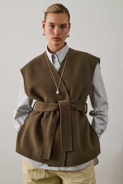 Veste Sans Manches Femme | Gilet En Laine Mélangée | Élégant Et Parfait Pour La Superposition