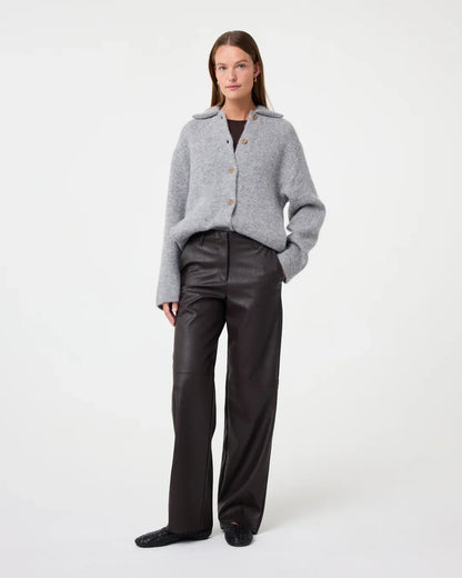 Pantalon Droit Effet Cuir