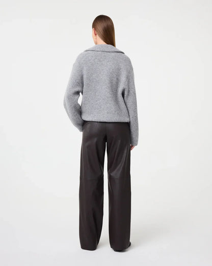 Pantalon Droit Effet Cuir