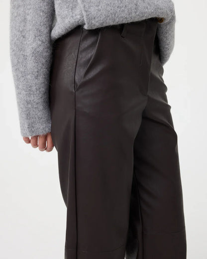 Pantalon Droit Effet Cuir
