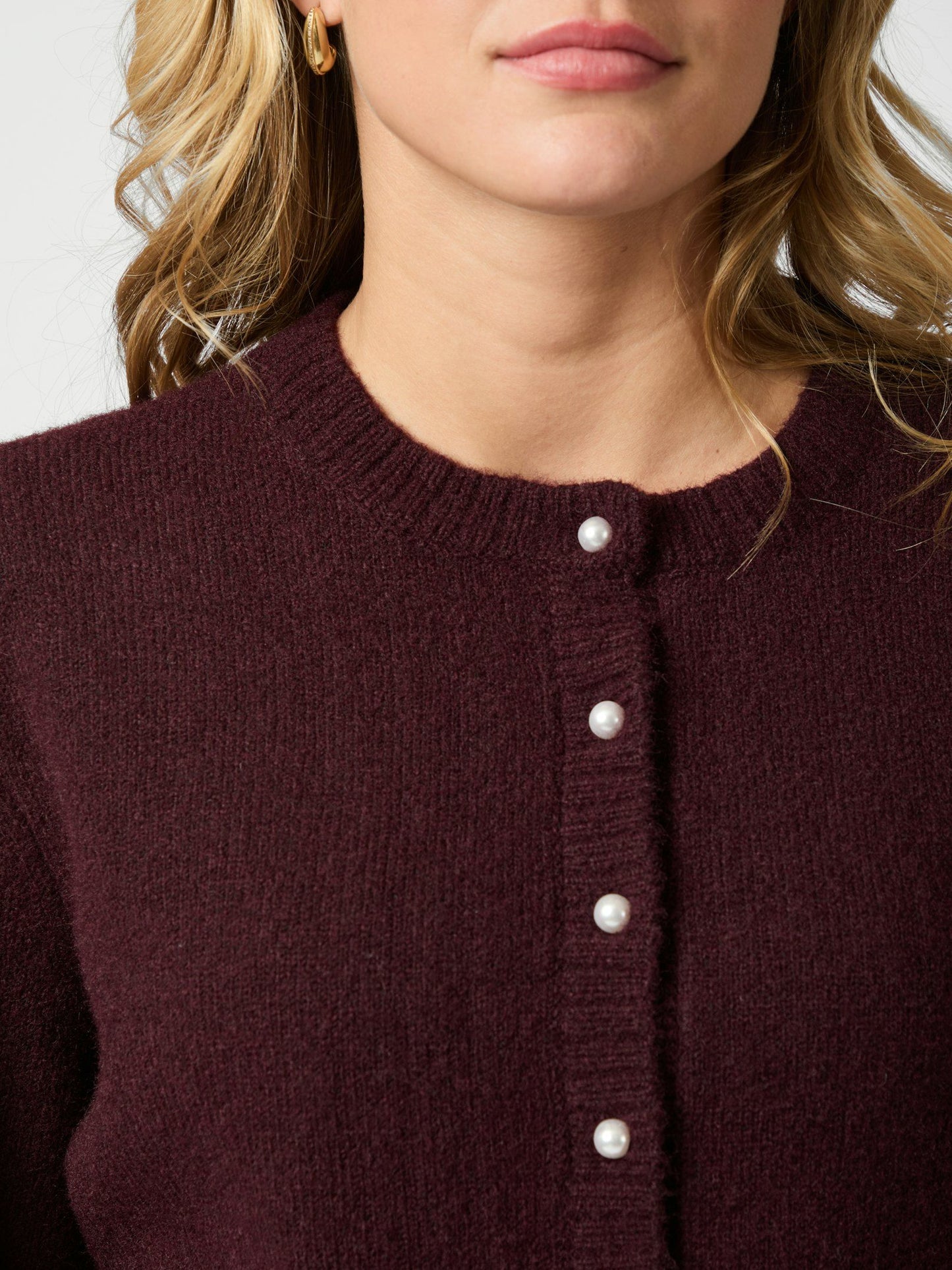 Cardigan Boutonné Col Rond