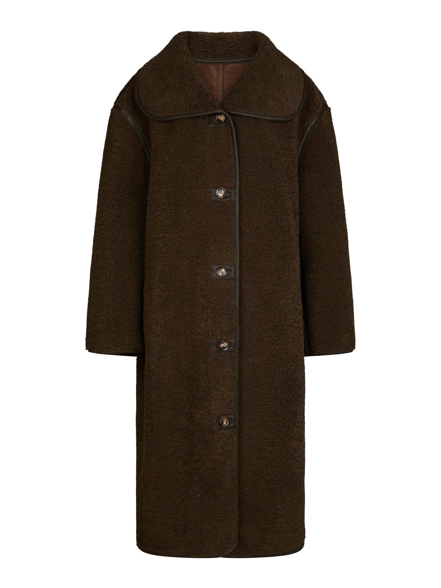 Manteau Long Effet Peau Lainée