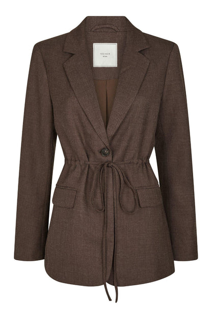 Blazer Femme | Ceinturé En Laine Mélangée | Élégant Et Chaud Pour Look Structuré En Automne