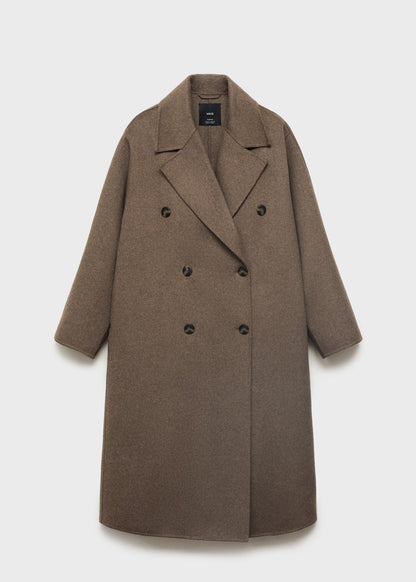Manteau Long Oversize À Double Boutonnage | Tissu En Laine Mélangée | Parfait Pour L’Hiver Et Les Looks Structurés