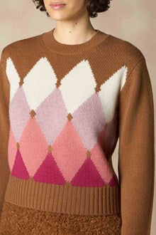 Pull en Cachemire à Motif Losange