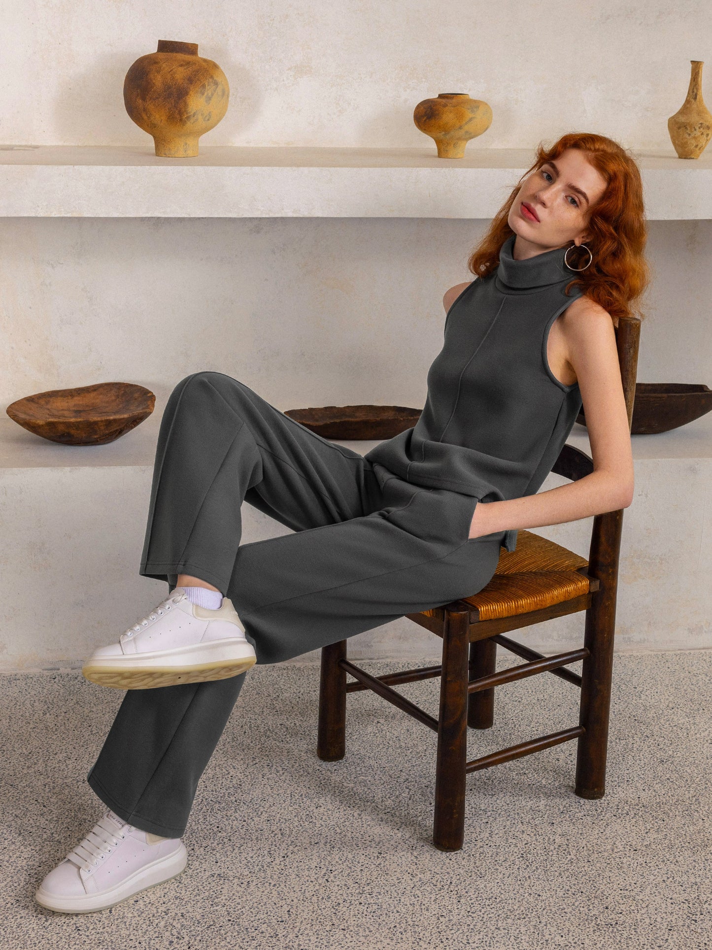 Pantalon Femme | Large Et Taille Haute | Confortable Et Élégant | Idéal Pour Le Bureau Ou Un Look Décontracté