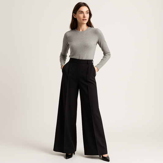 Pantalon Palazzo | Taille Haute | Structuré et Élégant