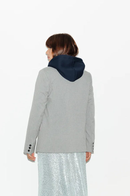 Blazer Rayé Avec Capuche Intégrée