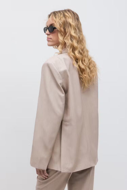 Blazer Oversize Femme | Viscose Et Polyester | Décontracté Et Élégant | Parfait Pour Le Bureau Ou Les Looks Urbains