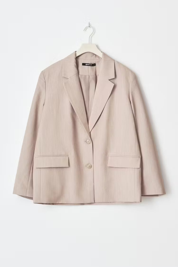 Blazer Oversize Femme | Viscose Et Polyester | Décontracté Et Élégant | Parfait Pour Le Bureau Ou Les Looks Urbains