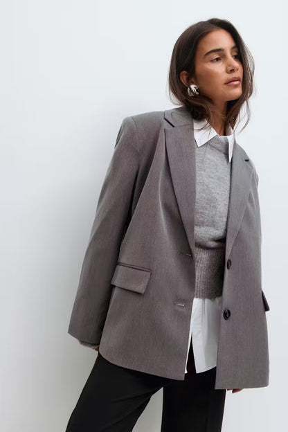 Blazer Femme | Viscose Et Polyester | Élégant Et Moderne | Idéal Pour Le Bureau Ou Les Sorties Urbaines